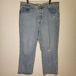 Levi's Ribcage Straight Distressed Jeans size 18W
